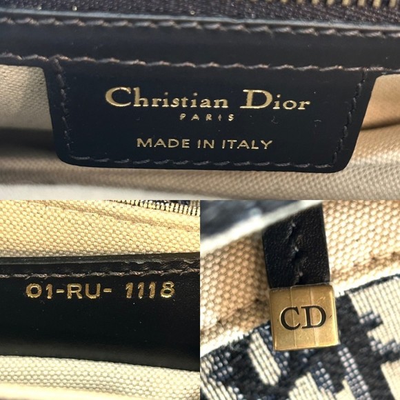 Christian Dior Trotter Saddle Bag Leather Navy - Picture 5 of 9